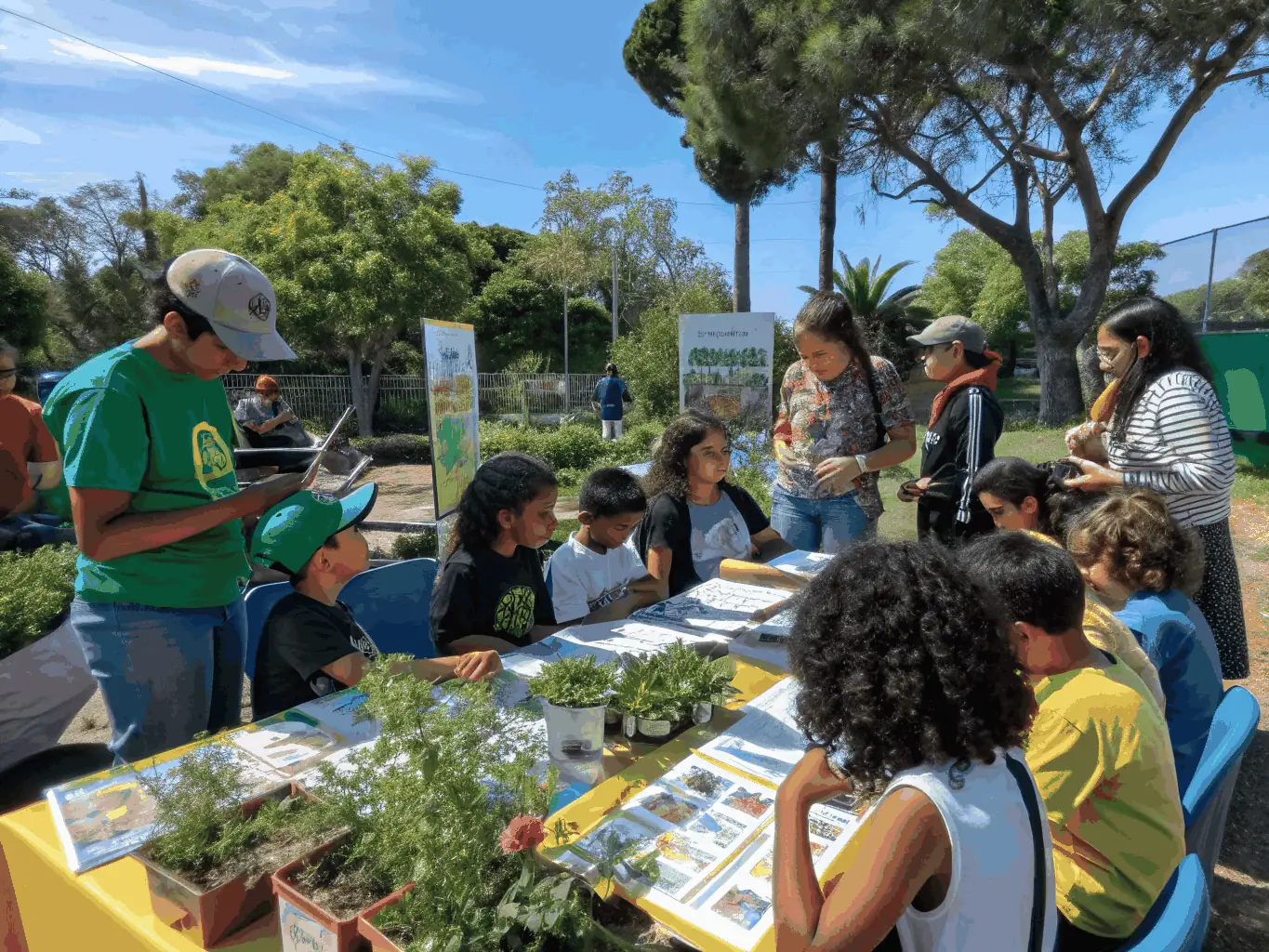 A group of community members participating in a TRAPPEURS 19-led workshop on sustainable wildlife management practices, highlighting the organization's commitment to community engagement and education.