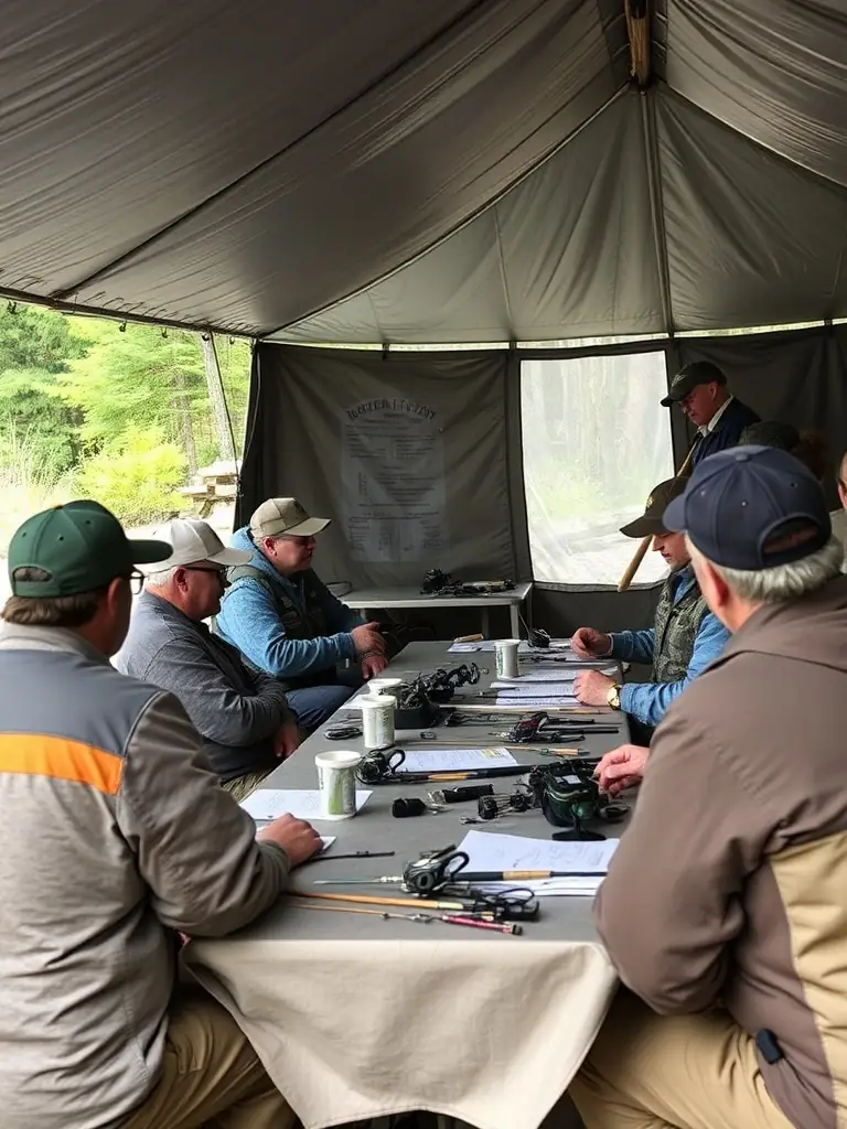 A photo of a workshop where participants are learning about sustainable trapping methods, highlighting TRAPPEURS 19's educational programs.
