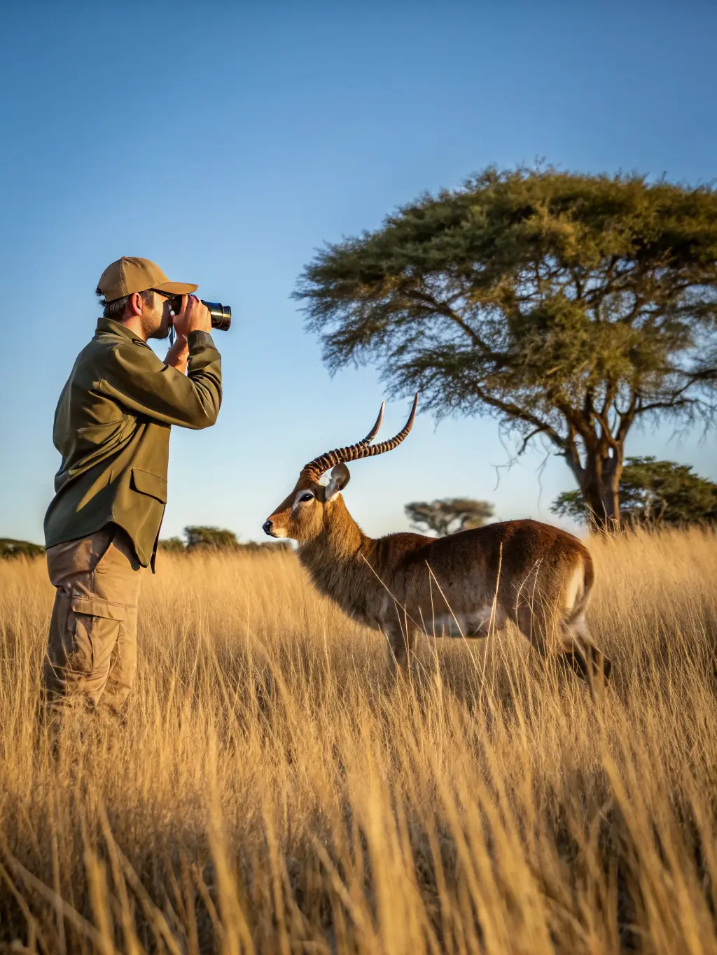A close-up shot of a wildlife biologist monitoring a local animal population, showcasing TRAPPEURS 19's wildlife monitoring activities.